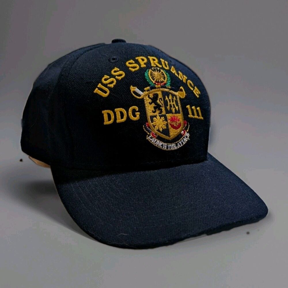 USS Spruance DDG-111 Hat The Corps Made In USA Navy Destroyer Crest Cap Black